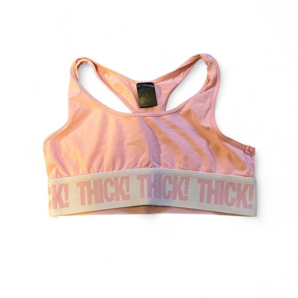 the kylie shop “thick” pink sports bra